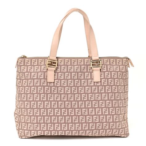 fendi tote zucchini pink canvas